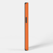 Etui iPhone 13 Stripes de course : Noir sur orange avec initiales (Côté droit)