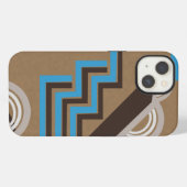 Etui iPhone 13 style Art Déco design abstrait (Verso Horizontal)