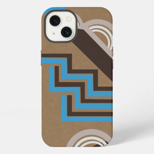 Etui iPhone 13 style Art Déco design abstrait (Verso)