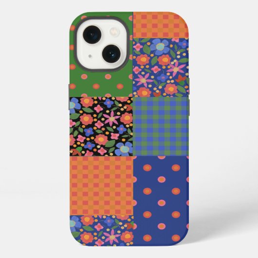 Etui iPhone 13 Style d'art populaire Faux Patchwork coque ipad-Ma (Verso)