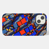 Etui iPhone 13 Style de vitrail abstrait (Verso Horizontal)