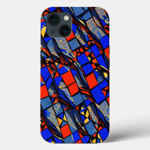 Etui iPhone 13 Style de vitrail abstrait