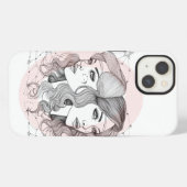 Etui iPhone 13 Style Gémeaux élégant (Verso Horizontal)