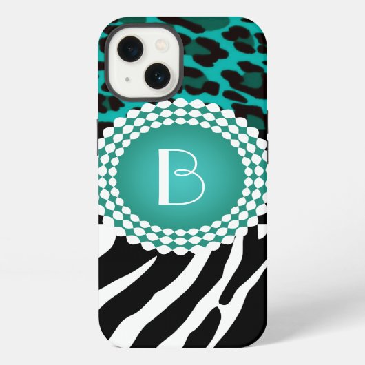 Etui iPhone 13 Stylish Animal Prints Zebra et Leopard Patterns (Verso)