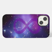 Etui iPhone 13 Symbole de l'infini d'image spatiale violette (Verso Horizontal)