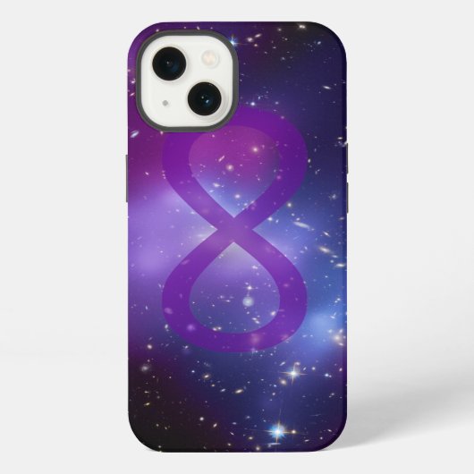 Etui iPhone 13 Symbole de l'infini d'image spatiale violette (Verso)