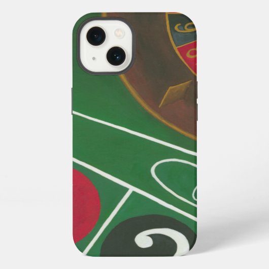 Etui iPhone 13 Table de roulette avec jetons et roue (Verso)