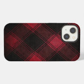Etui iPhone 13 Tartan Bourgogne (Verso Horizontal)