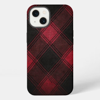 Etui iPhone 13 Tartan Bourgogne