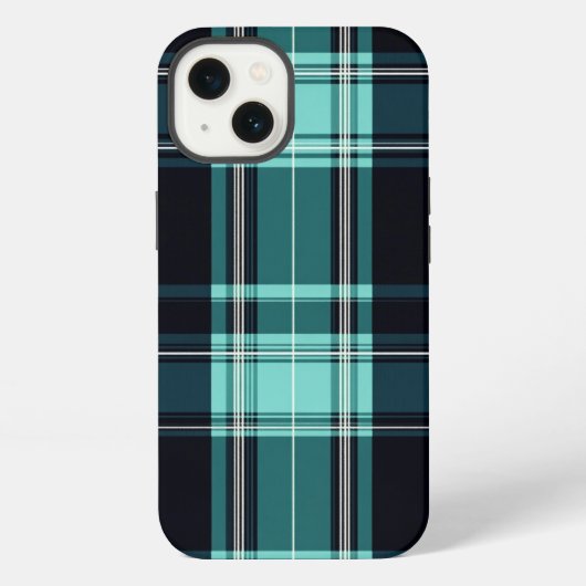 Etui iPhone 13 Tartan Chic Sarcelle (Verso)