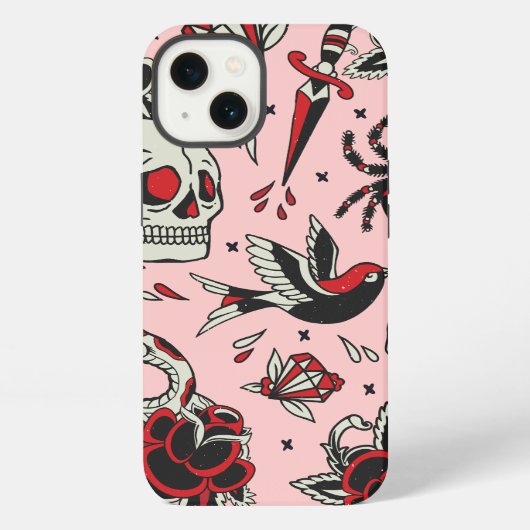 Etui iPhone 13 Tatouage Old School (Verso)