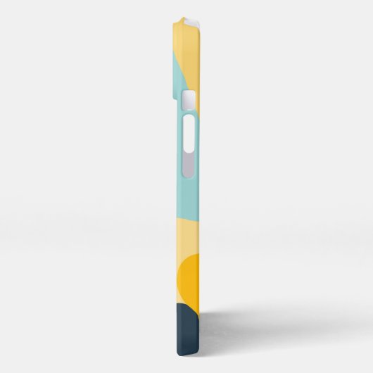 Etui iPhone 13 Teal & Mustard Abstract Cover — Modern Minimalist  (Côté gauche)