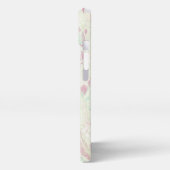 Etui iPhone 13 Teint | Monogramme vert de menthe rose pastel (Côté gauche)