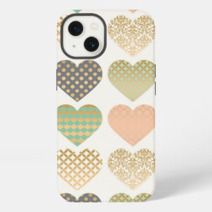 Etui iPhone 13 tendances modernes coeurs graphiques
