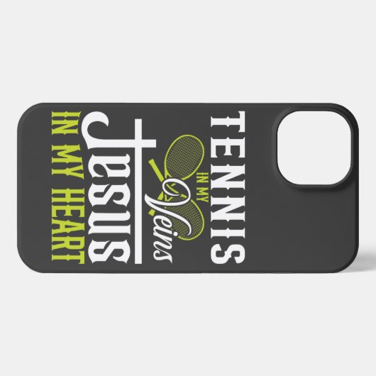 Etui iPhone 13 Tennis In My Veins Jesus In My Heart (Verso Horizontal)