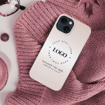 Etui iPhone 13 Texte du logo commercial personnalisé<br><div class="desc">Faites la promotion de votre entreprise avec ce coque iphone cool,  avec arrière - plan métallique crème,  logo et texte personnalisés. Ajoutez facilement vos détails en cliquant sur l'option "personnaliser".</div>