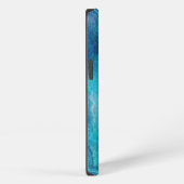 Etui iPhone 13 Texture d'Agate Turquoise Bleu (Côté droit)