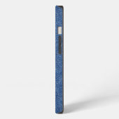 Etui iPhone 13 Texture de jeans en denim bleu foncé moderne avec (Côté gauche)