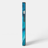 Etui iPhone 13 Texture de l'agate vert de mer (Côté gauche)