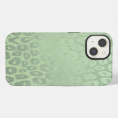 Etui iPhone 13 Texture de léopard à paillettes vertes (Verso Horizontal)
