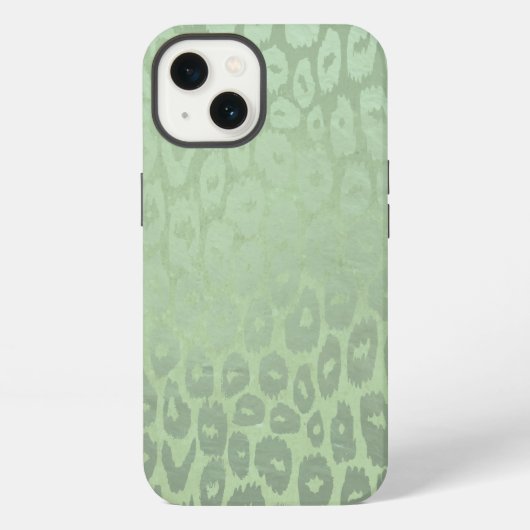 Etui iPhone 13 Texture de léopard à paillettes vertes (Verso)