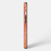 Etui iPhone 13 Texture de marbre rouge corail (Côté gauche)