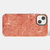 Etui iPhone 13 Texture de marbre rouge corail (Verso Horizontal)