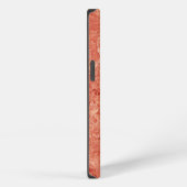 Etui iPhone 13 Texture de marbre rouge corail (Côté droit)