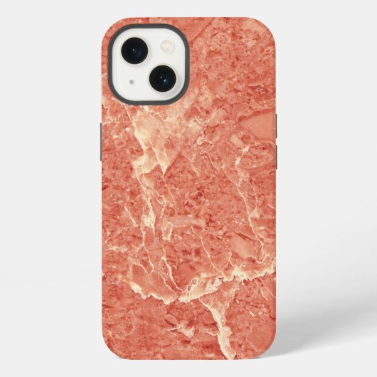 Etui iPhone 13 Texture de marbre rouge corail (Verso)
