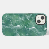 Etui iPhone 13 Texture de marbre vert (Verso Horizontal)