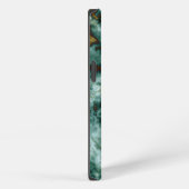 Etui iPhone 13 Texture de marbre vert avec veines (Côté droit)