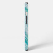 Etui iPhone 13 Texture de marbre vert de mer (Côté gauche)