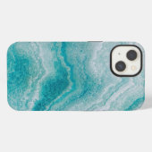 Etui iPhone 13 Texture de marbre vert de mer (Verso Horizontal)