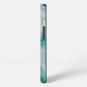 Etui iPhone 13 Texture de marbre vert de mer (Côté gauche)