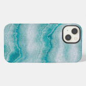 Etui iPhone 13 Texture de marbre vert de mer (Verso Horizontal)
