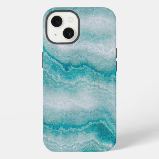 Etui iPhone 13 Texture de marbre vert de mer (Verso)