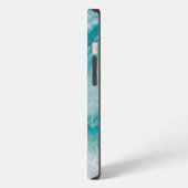 Etui iPhone 13 Texture de marbre vert de mer (Côté gauche)