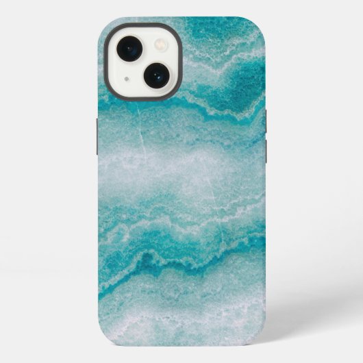 Etui iPhone 13 Texture de marbre vert de mer (Verso)