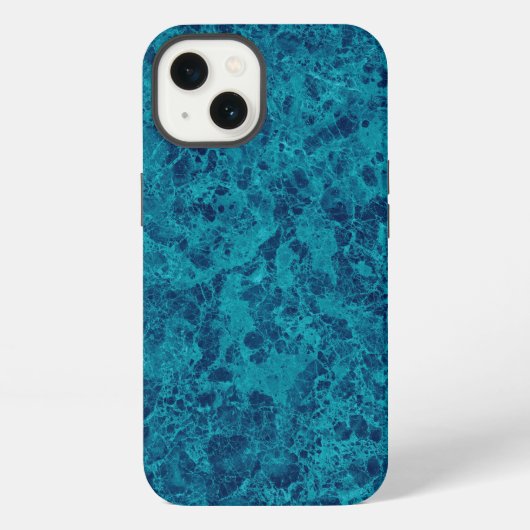 Etui iPhone 13 Texture de terrazzo Marble Bleu (Verso)