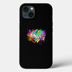 Etui iPhone 13 Théâtre Amour Typographie Colorée Acteurs Musical