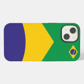 Etui iPhone 13 Thème du drapeau du Brésil (Verso Horizontal)