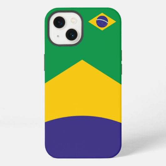 Etui iPhone 13 Thème du drapeau du Brésil (Verso)