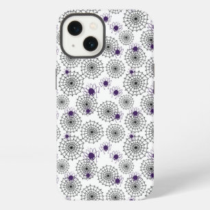 Etui iPhone 13 Toile d'araignée et araignées violettes Halloween