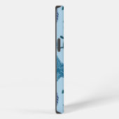 Etui iPhone 13 Tons Nautiques Du Motif Bleu (Côté droit)