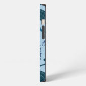 Etui iPhone 13 Tons Nautiques Du Motif Bleu (Côté gauche)