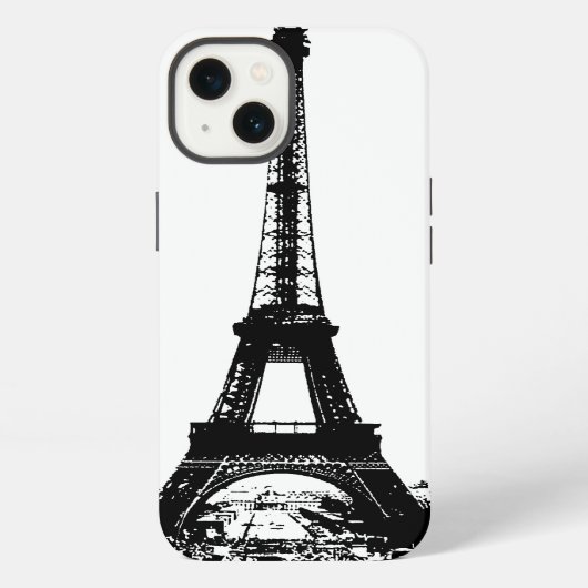 Etui iPhone 13 Tour Eiffel noir et blanc (Verso)