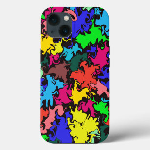 Etui iPhone 13 Tourbillon coloré abstrait /