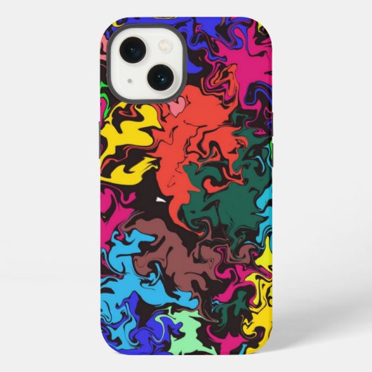 Etui iPhone 13 Tourbillons colorés abstraits / (Verso)