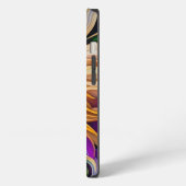 Etui iPhone 13 Tournesol violet et or (Côté gauche)