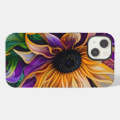 Etui iPhone 13 Tournesol violet et or (Verso Horizontal)